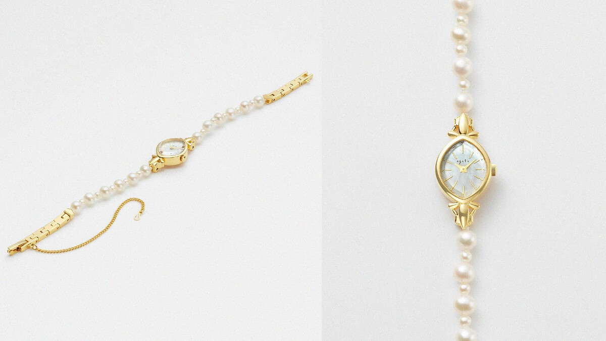 agete淡水珍珠腕錶 NT30,700。
