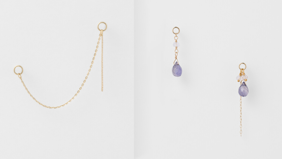 agete 10K耳墜,NT4,100、agete 10K堇青石、石英、拉長石耳墜,NT5,500。