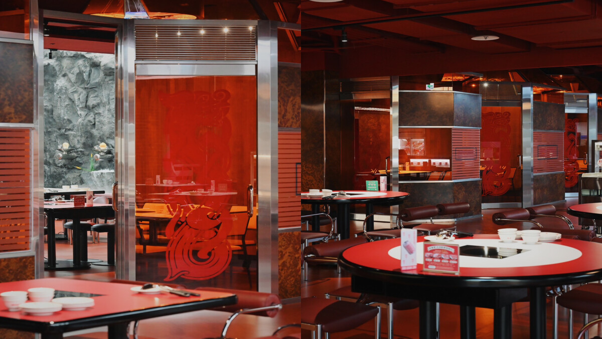 以透明電梯為靈感的包廂空間。