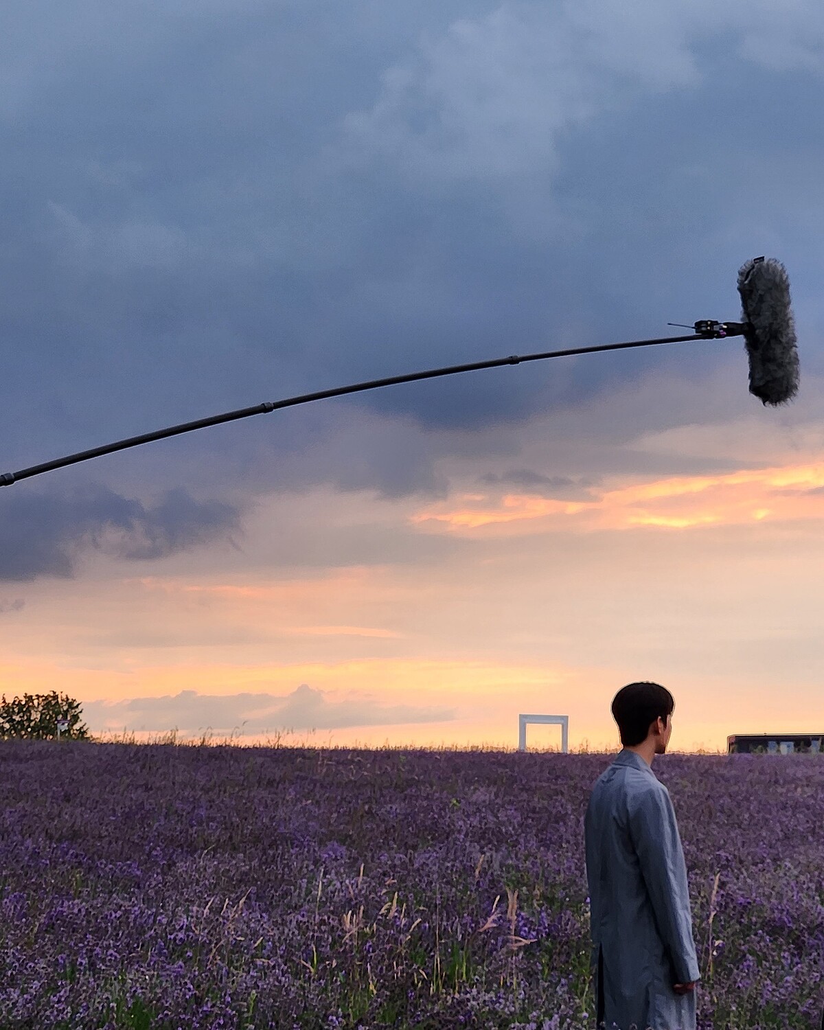 金秀賢在IG裡PO出薰衣草田照並望向遠處，是在等金智媛？