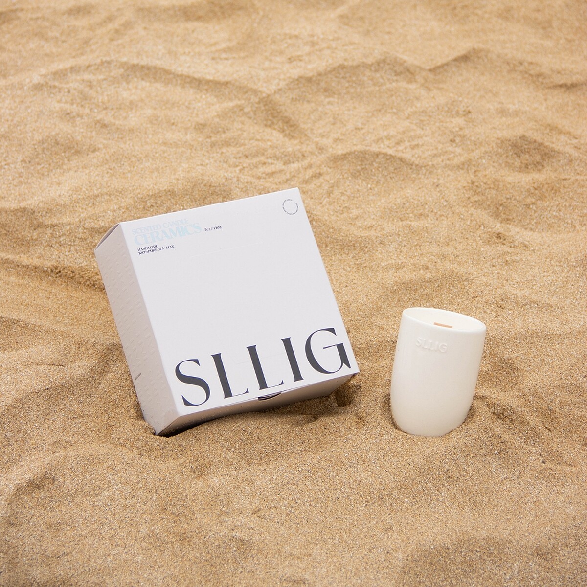SLLIG居家職人陶瓷香氛大豆蠟燭實品照。