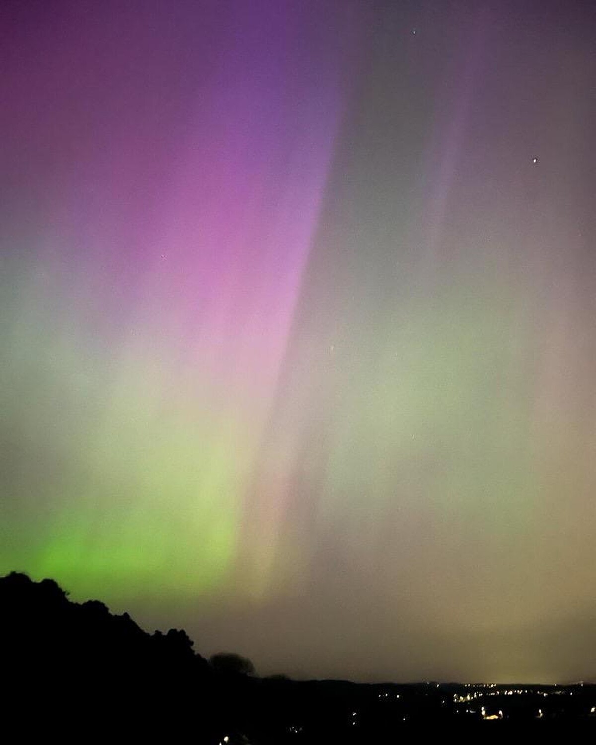 在英國看到的極光色彩。