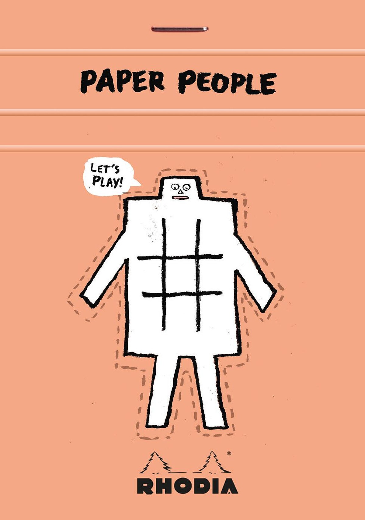 法國RHODIA x Jean Jullien上掀式騎馬釘方眼筆記本及明信片系列。