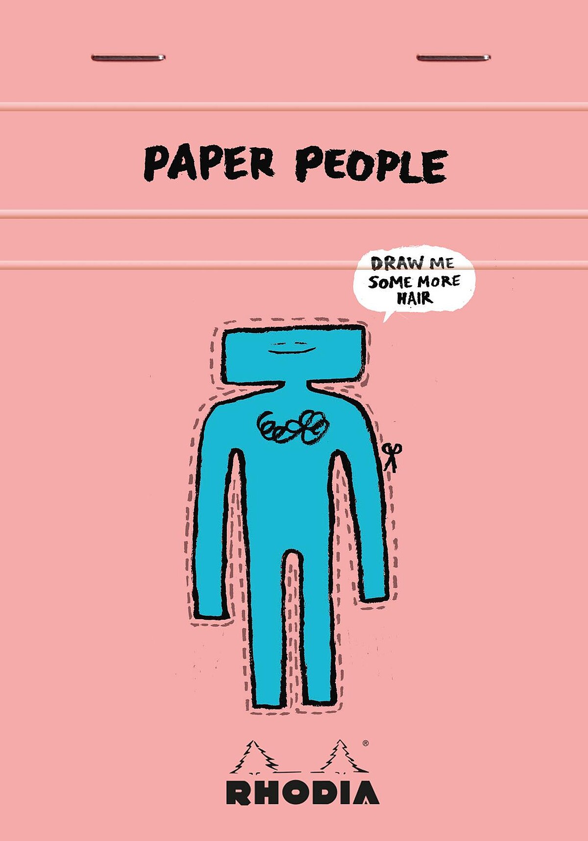 法國RHODIA x Jean Jullien上掀式騎馬釘方眼筆記本及明信片系列。