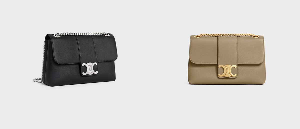 柔軟牛皮革中型CELINE VICTOIRE手袋 CELINE BY HEDI SLIMANE。深棕褐色柔軟牛皮革中型CELINE VICTOIRE手袋 CELINE BY HEDI SLIMANE。