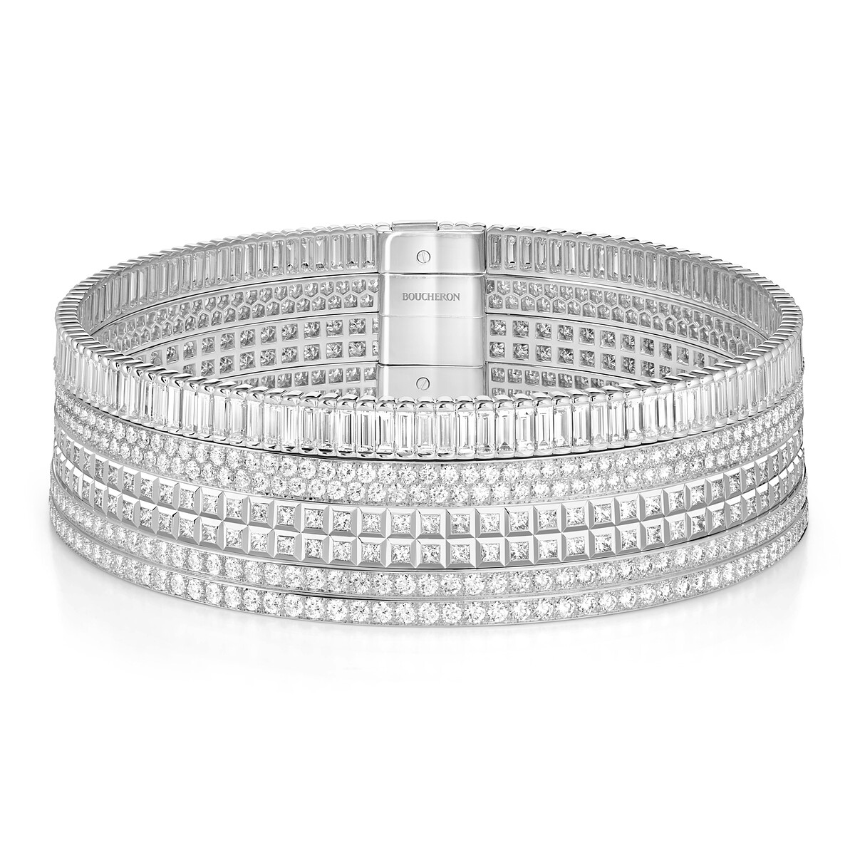 Quatre Radiant系列頸鍊，18白金鑲嵌鑽石