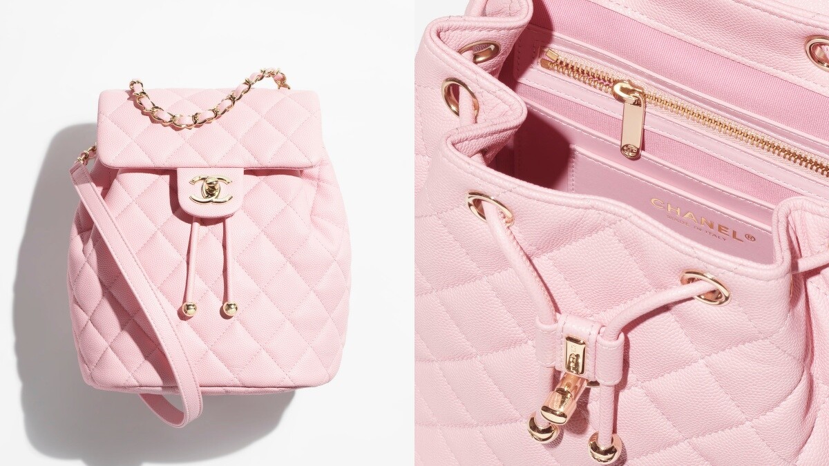 小牛皮淡粉紅後背包 NT.203,800