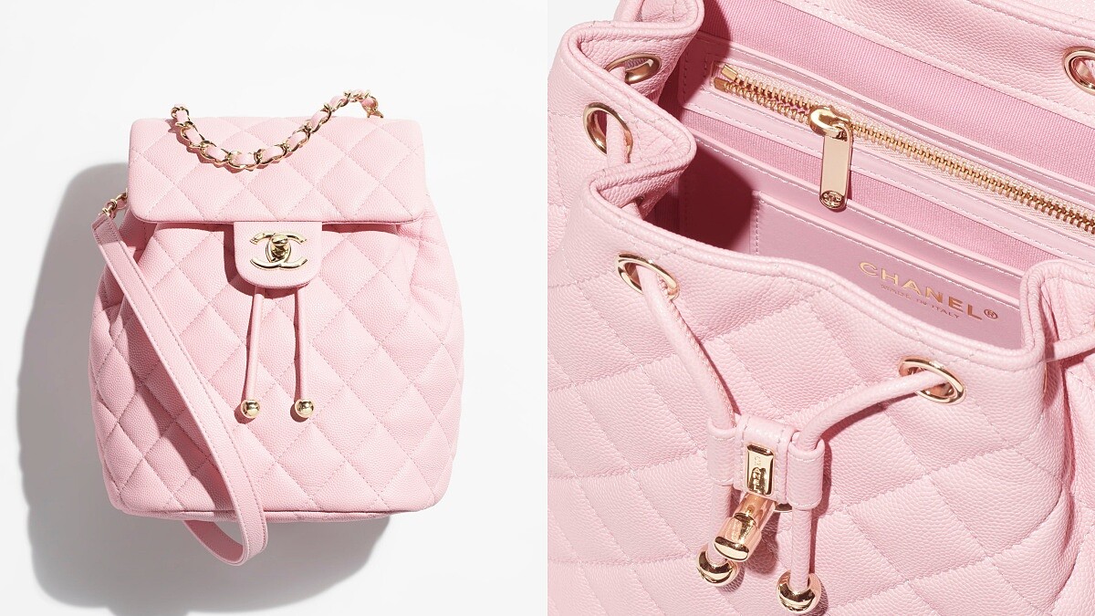 小牛皮淡粉紅後背包 NT.203,800