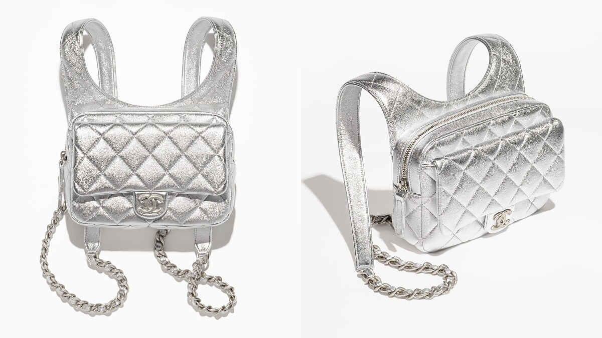 銀色金屬小羊皮背包 NT.200,200