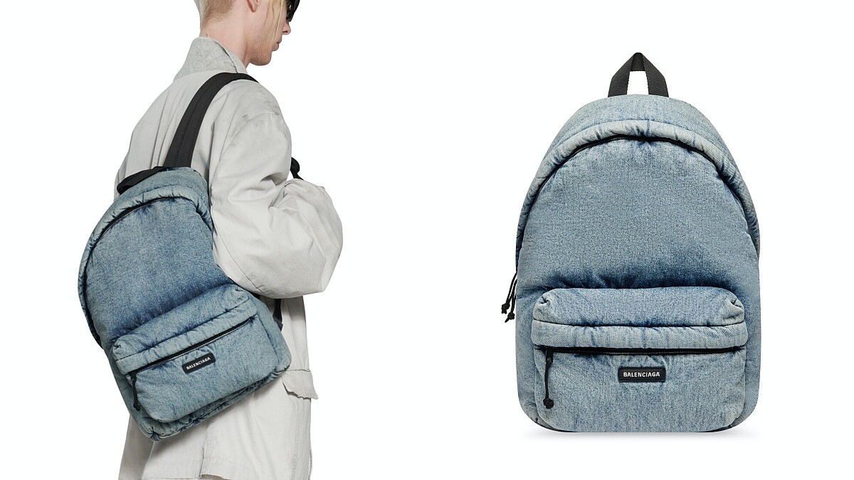 水洗丹寧後背包 價格店洽