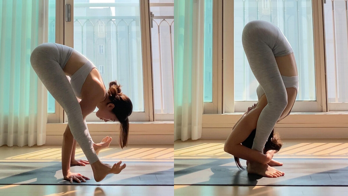 「站姿前彎式」促進消化幫助瘦身、美顏延緩老化 練著練著還能紓壓，這麼棒的體式練起來！