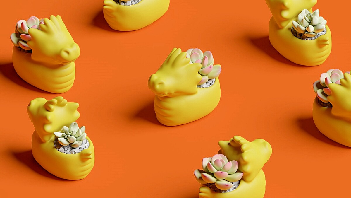 最可愛的端午節禮盒！有肉「龍盆植器」Q版龍外型、多巴胺鮮黃色調，打造療癒桌上風景