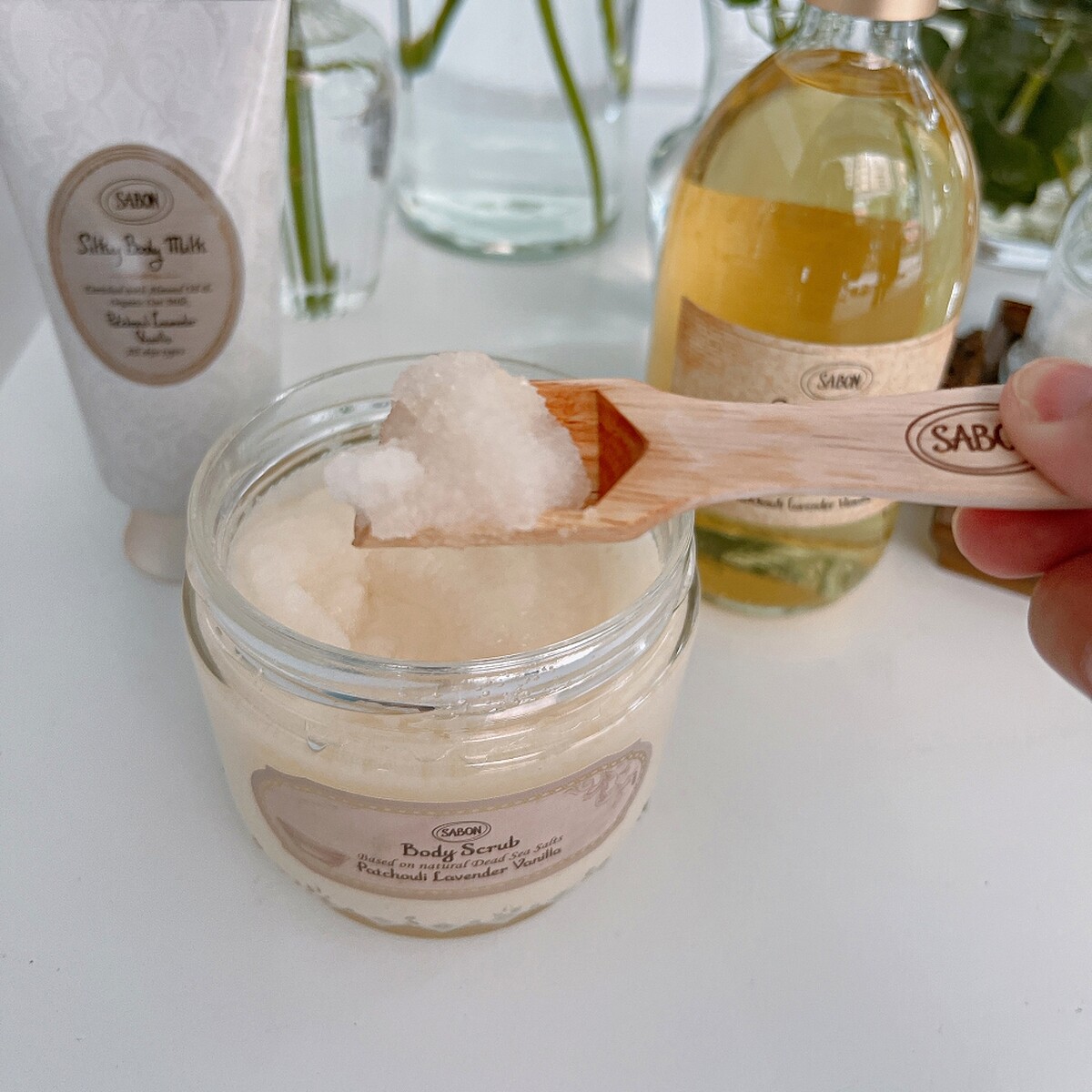 Sabon身體磨砂膏實品。