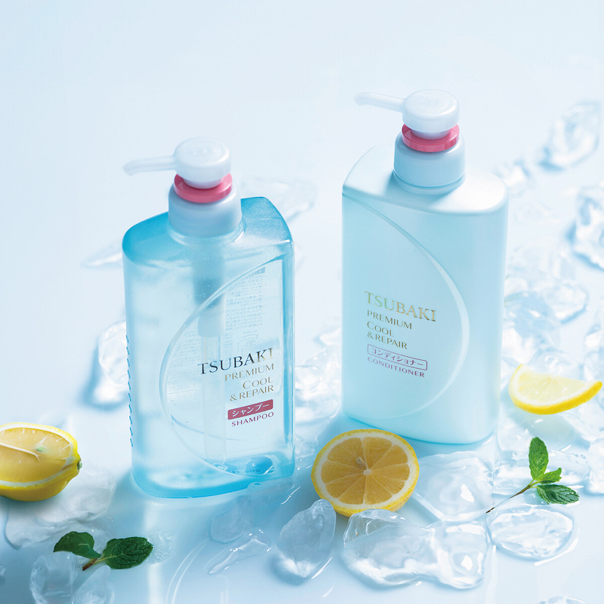 TSUBAKI思波綺瞬亮涼感洗潤系列情境圖。