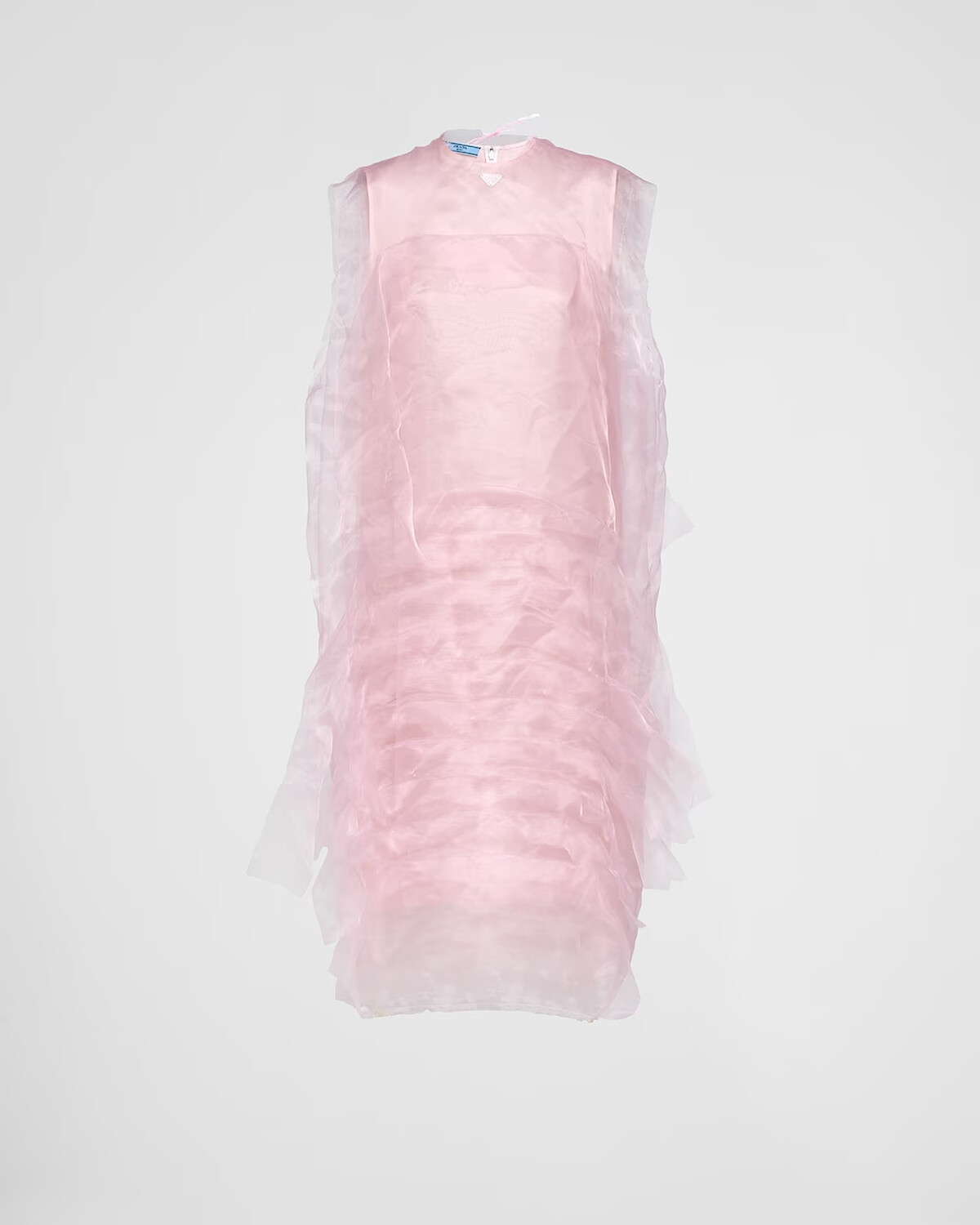 Prada 粉色科技薄紗洋裝，NT230,000。