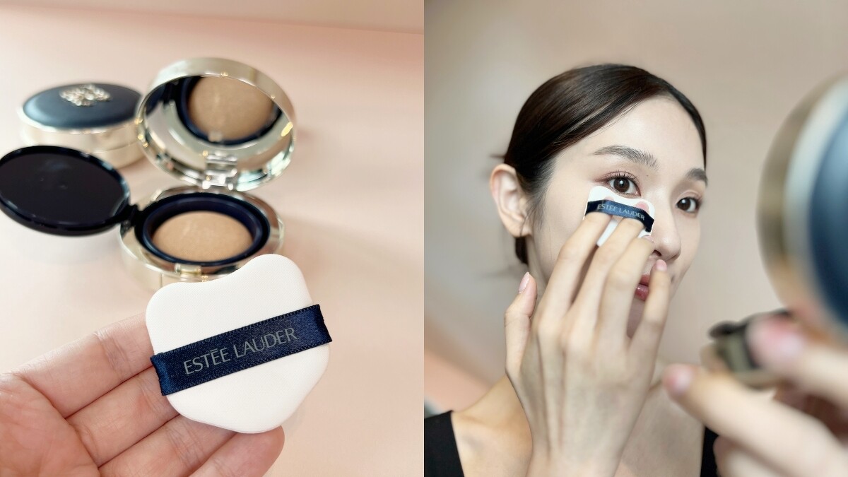 雅詩蘭黛粉持久天生美肌氣墊粉餅SPF20-25/PA+++擁有細節到位的「熊熊粉撲」。