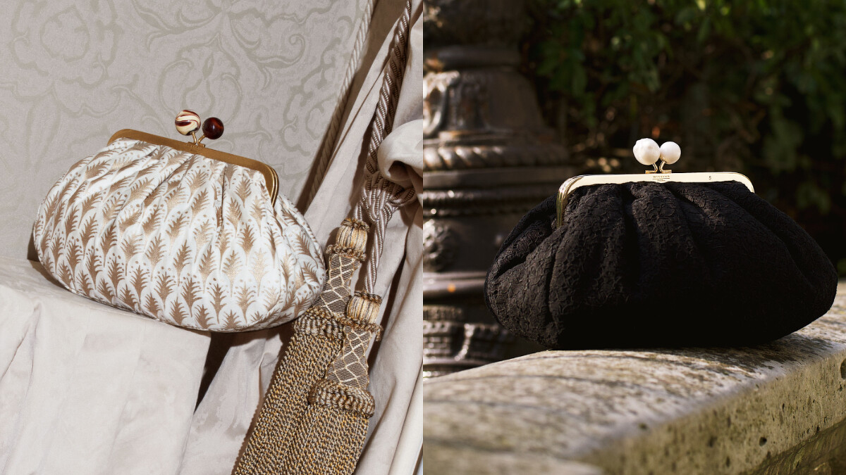 左：2022年，Weekend Max Mara PASTICCINO點心包環球之旅從威尼斯出發。右：環球之旅第二站PASTICCINO法國特別款。