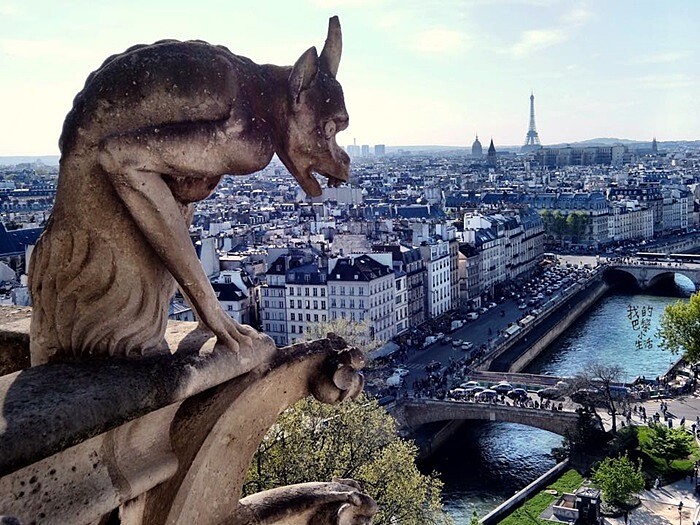 聖母院頂的巴黎俯瞰照