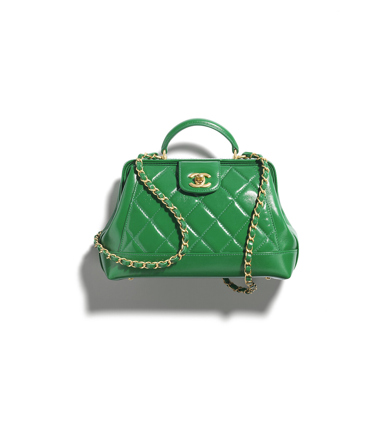 綠色亮面皮革肩背包 NTD221,500