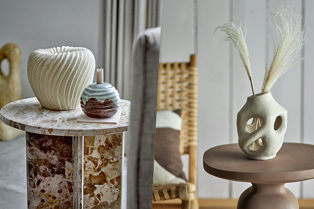 左為丹麥Bloomingville Maham 花器NT1,580，右為丹麥Bloomingville Serife 擺飾NT1,780。