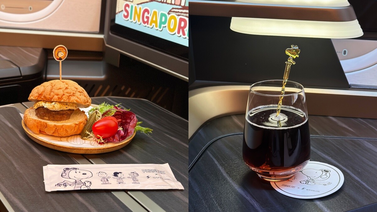 頭等艙及商務艙旅客限定的SNOOPY漢堡紙巾、糊塗塔克攪拌棒