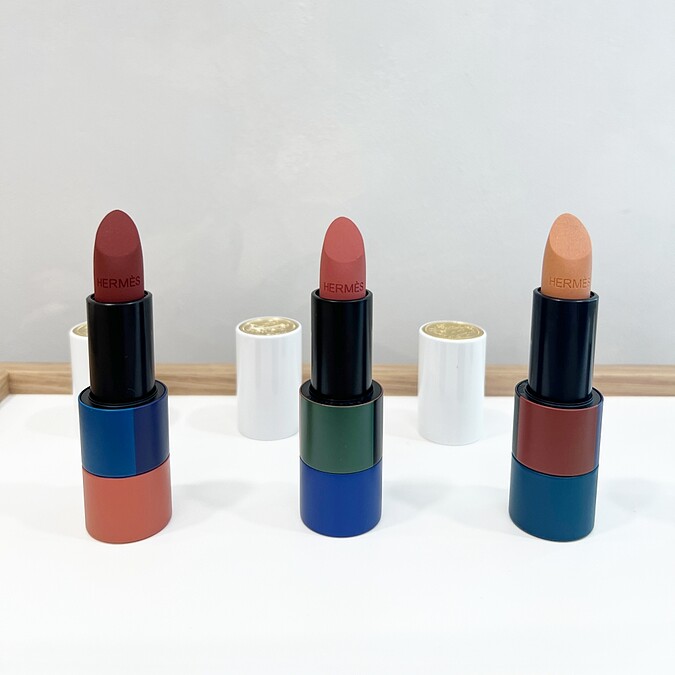 Hermès愛馬仕Rouge Hermès唇膏2024秋冬限量珍藏版(#03 Beige Glacé、#23 Beige Doblis、#73 Rouge Nappa)3.5g,NT2,570