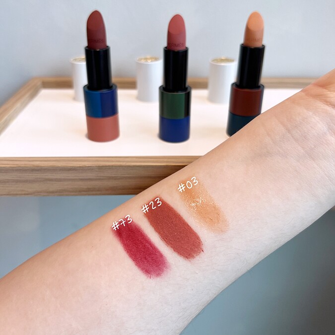 Hermès愛馬仕Rouge Hermès唇膏2024秋冬限量珍藏版(#03 Beige Glacé、#23 Beige Doblis、#73 Rouge Nappa)3.5g,NT2,570