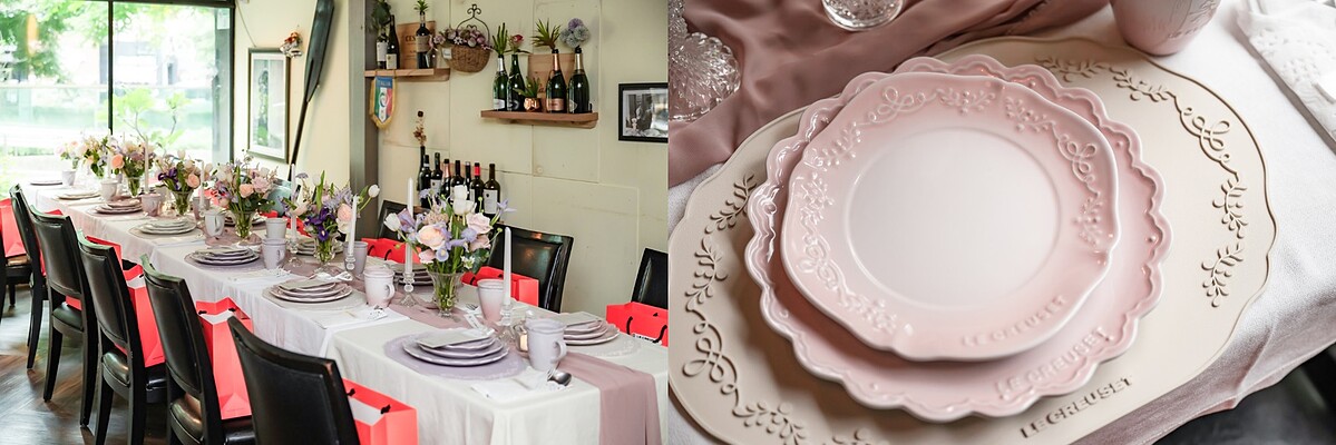 與台北Osteria Rialto雅朵義大利餐館聯手，呈現優雅柔美浪漫溫馨的典雅浪漫風格。