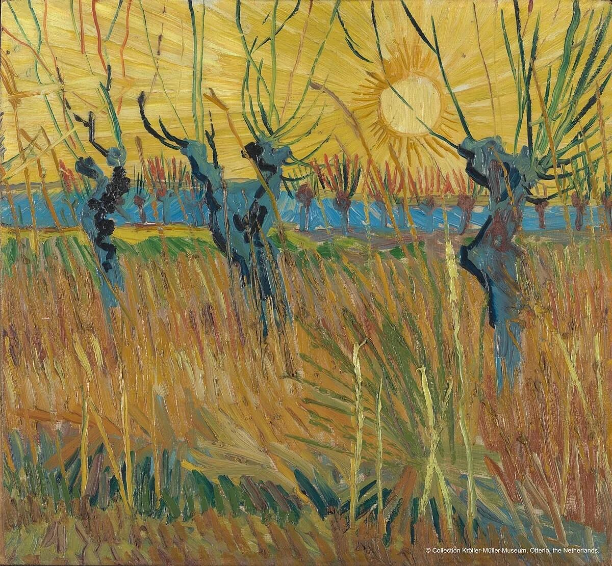 《日落時柳樹》。圖片提供：富邦美術館、聯合數位文創。