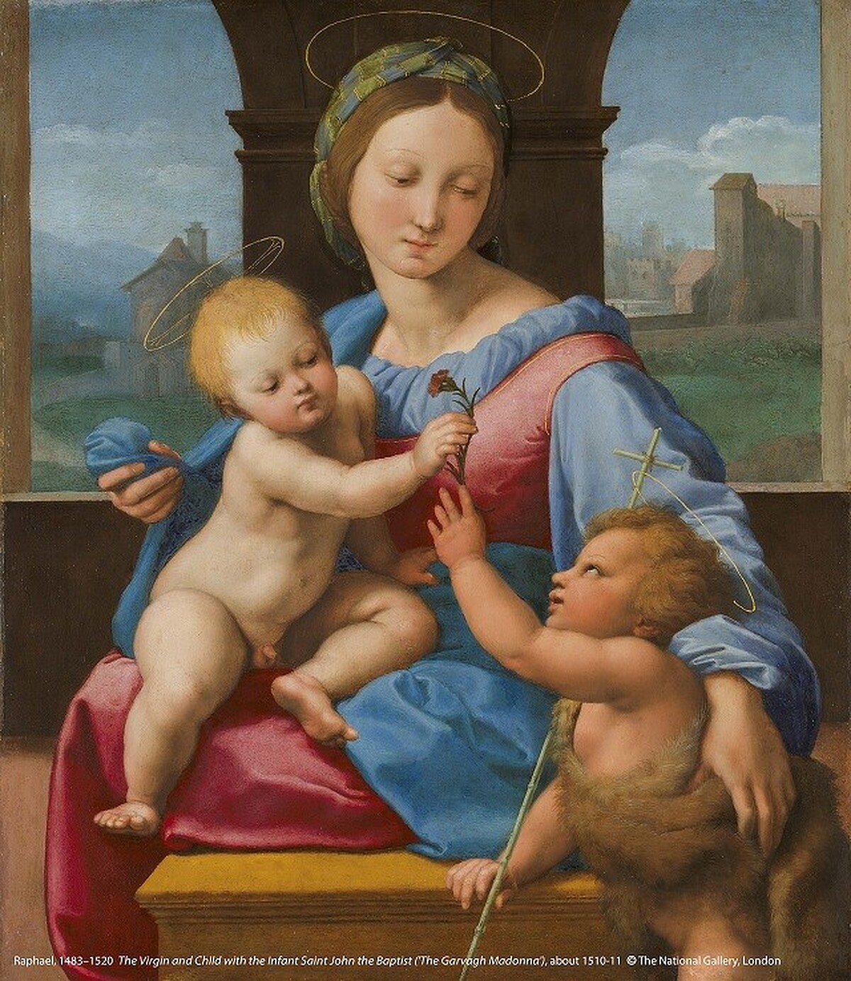 拉斐爾（1483&ndash;1520）作品8〈聖母子與施洗者約翰〉（阿爾瓦聖母），約1510&ndash;1511創作。圖片版權：英國國家藝廊。
