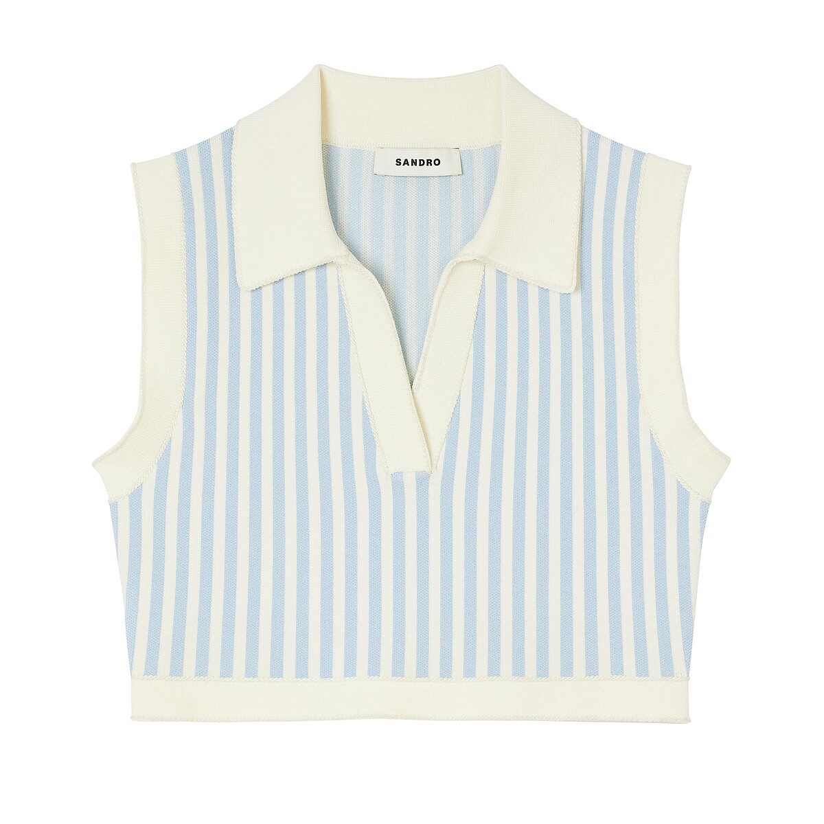 Sandro 藍色條紋針織無袖背心，NT6,190。