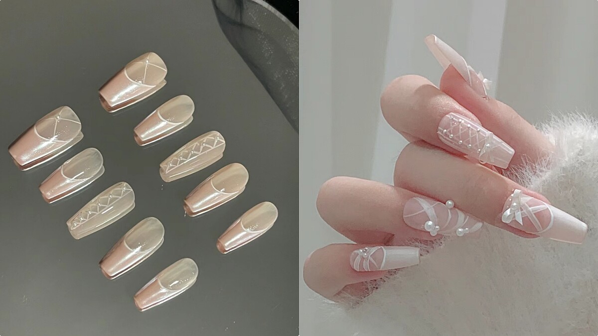 2024必嘗試「Balletcore美甲」15款推薦！芭蕾舞鞋、緞帶、蝴蝶點綴指尖超夢幻