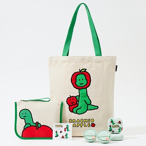 LANEIGE蘭芝遇見Q萌小恐龍JOGUMAN,推出Q萌蘋果托特包。