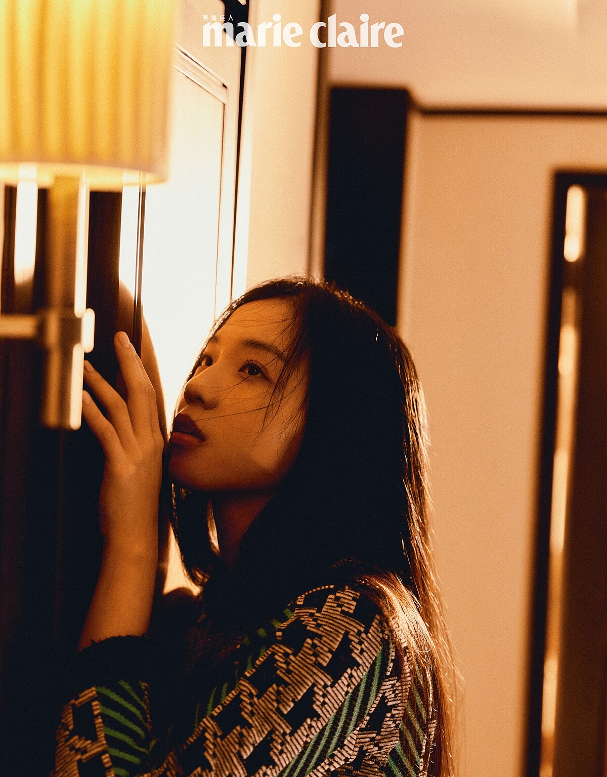 綠色千鳥格紋針織衫，CHANEL。