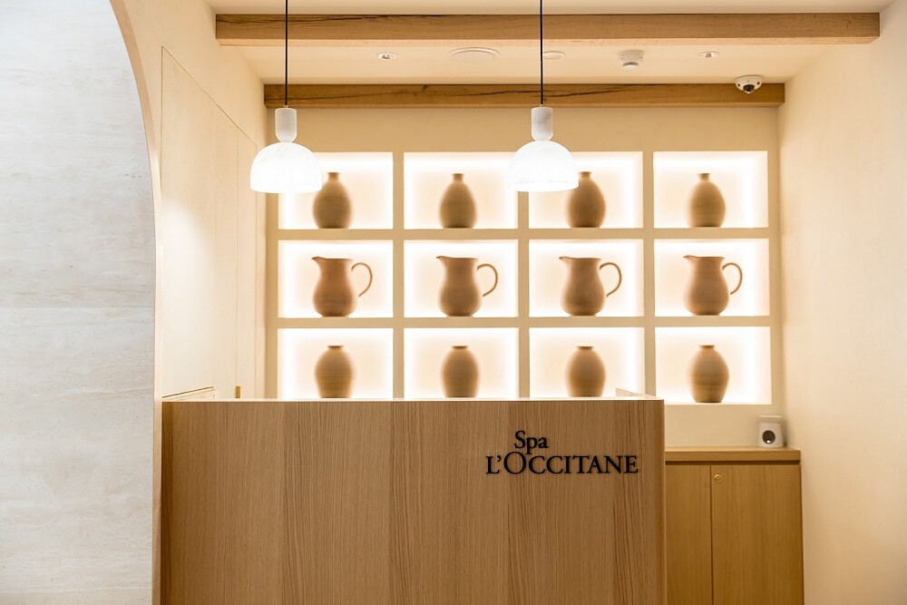 Spa L&rsquo;OCCITANE歐舒丹美妍美體中心中山店入口接待處。