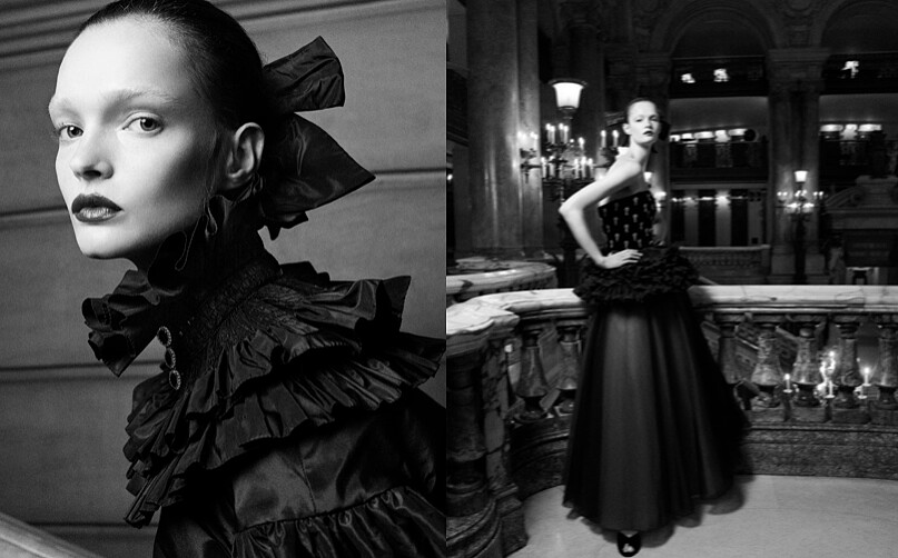 由攝影師Karim Sadli於巴黎歌劇院所拍攝的秀前預覽形象。