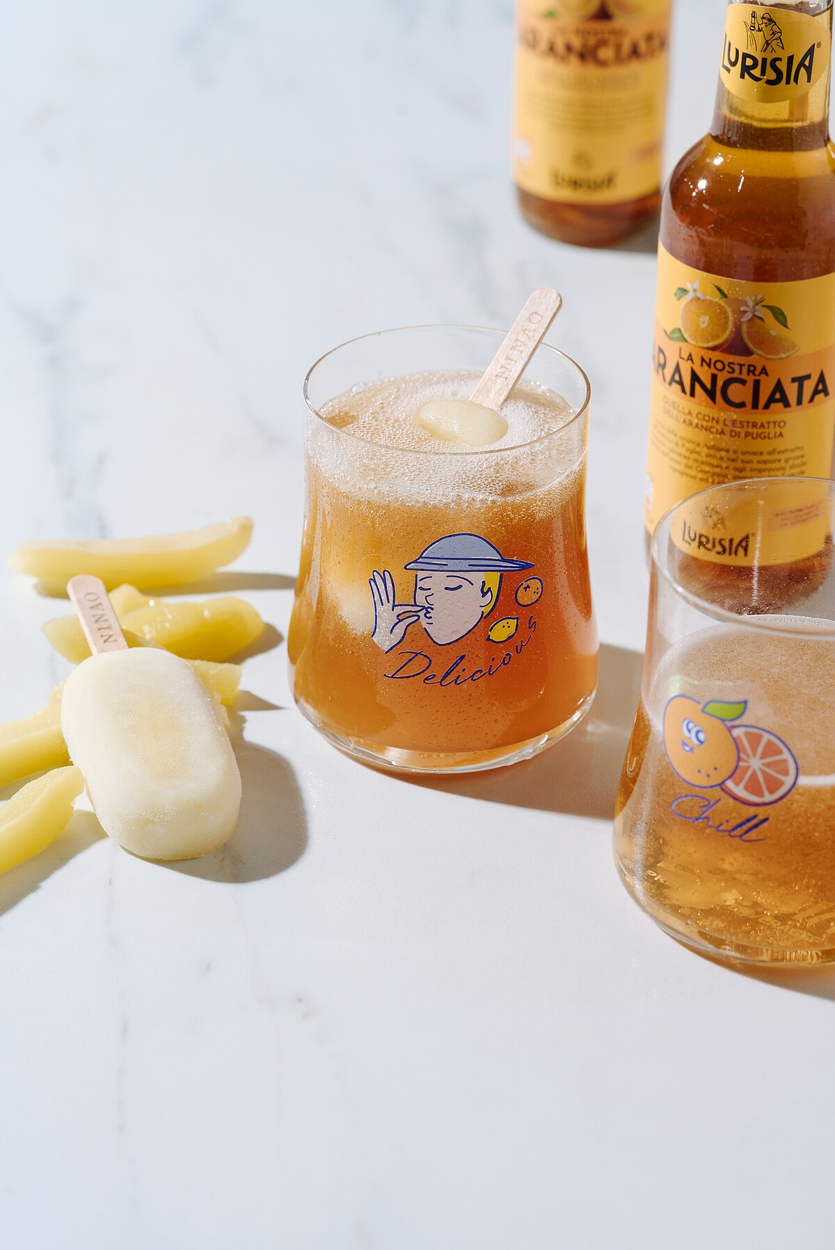 芒果青雪糕 x 甜橙果汁氣泡飲