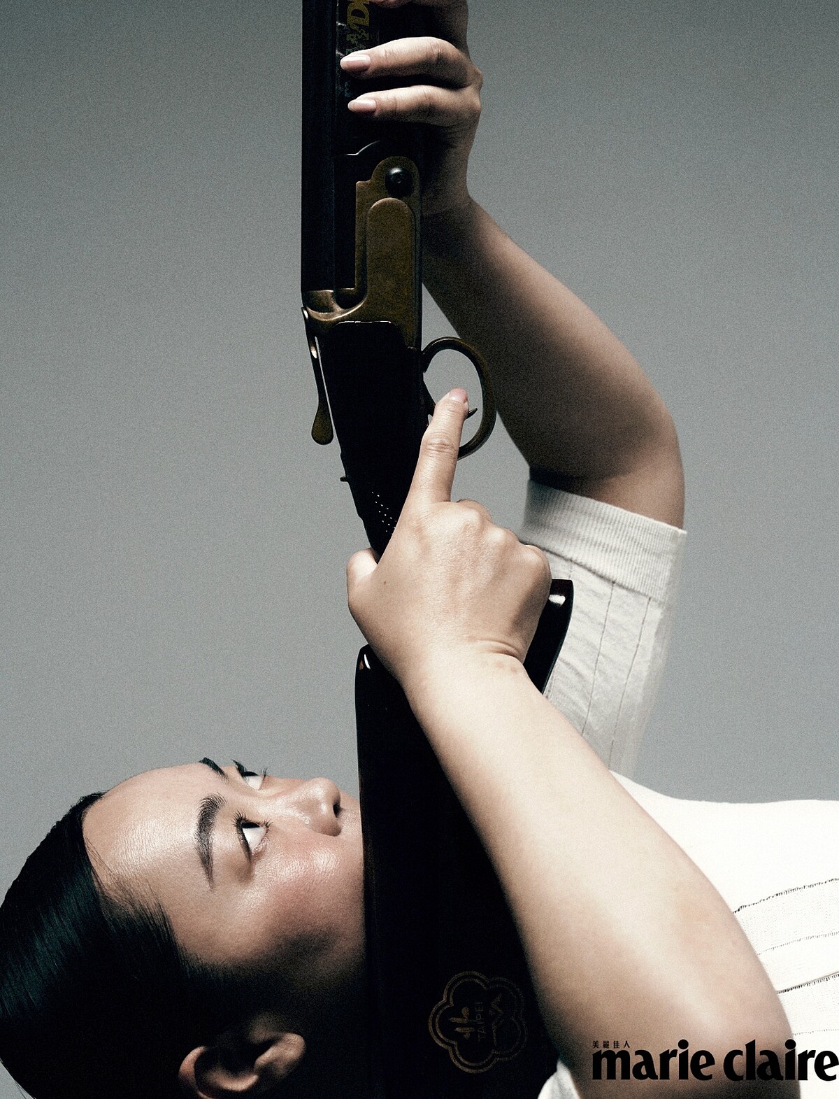 白色針織polo衫,Boss。