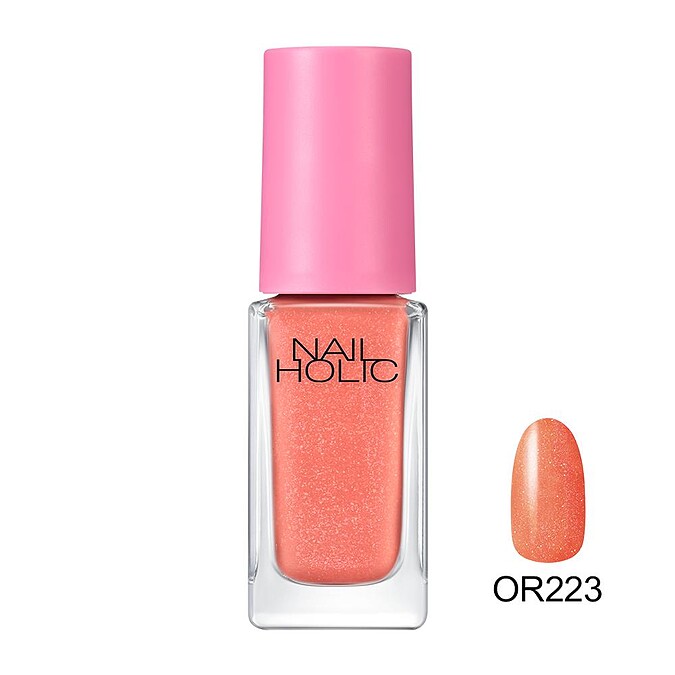 NAIL HOLIC粉紅控指甲油(#OR223蜜桃荷葉邊)5ml，NT119
