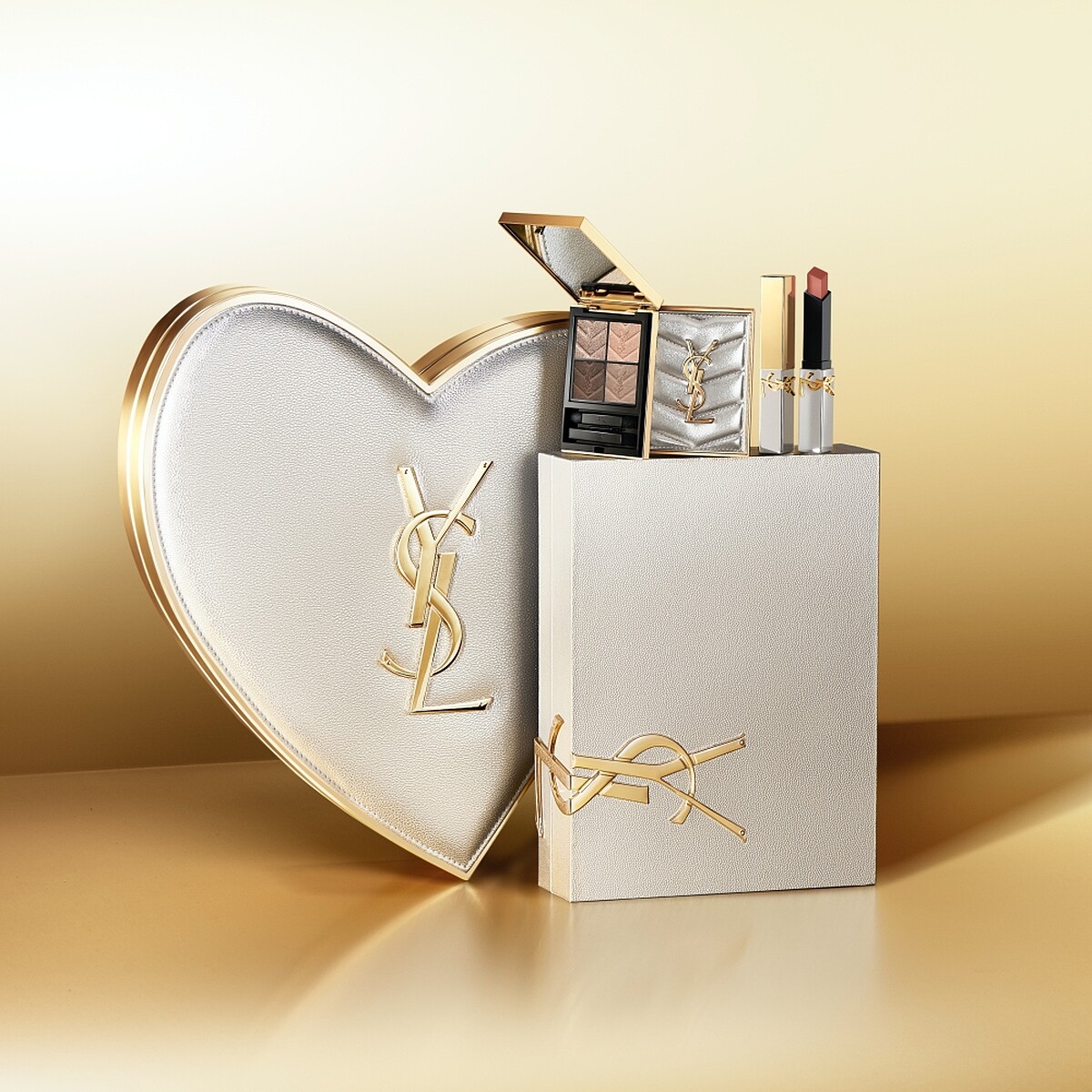 YSL 2024年七夕情人節奢金燦銀限定版情境圖。