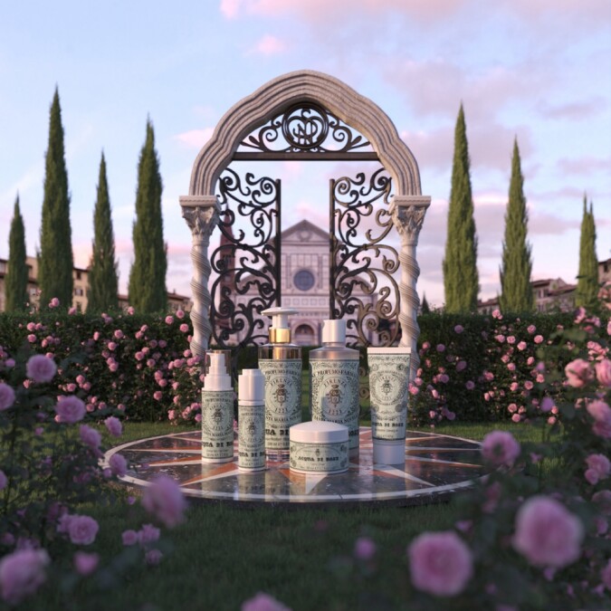Santa Maria Novella Acqua di Rose 玫瑰保濕系列形象圖。