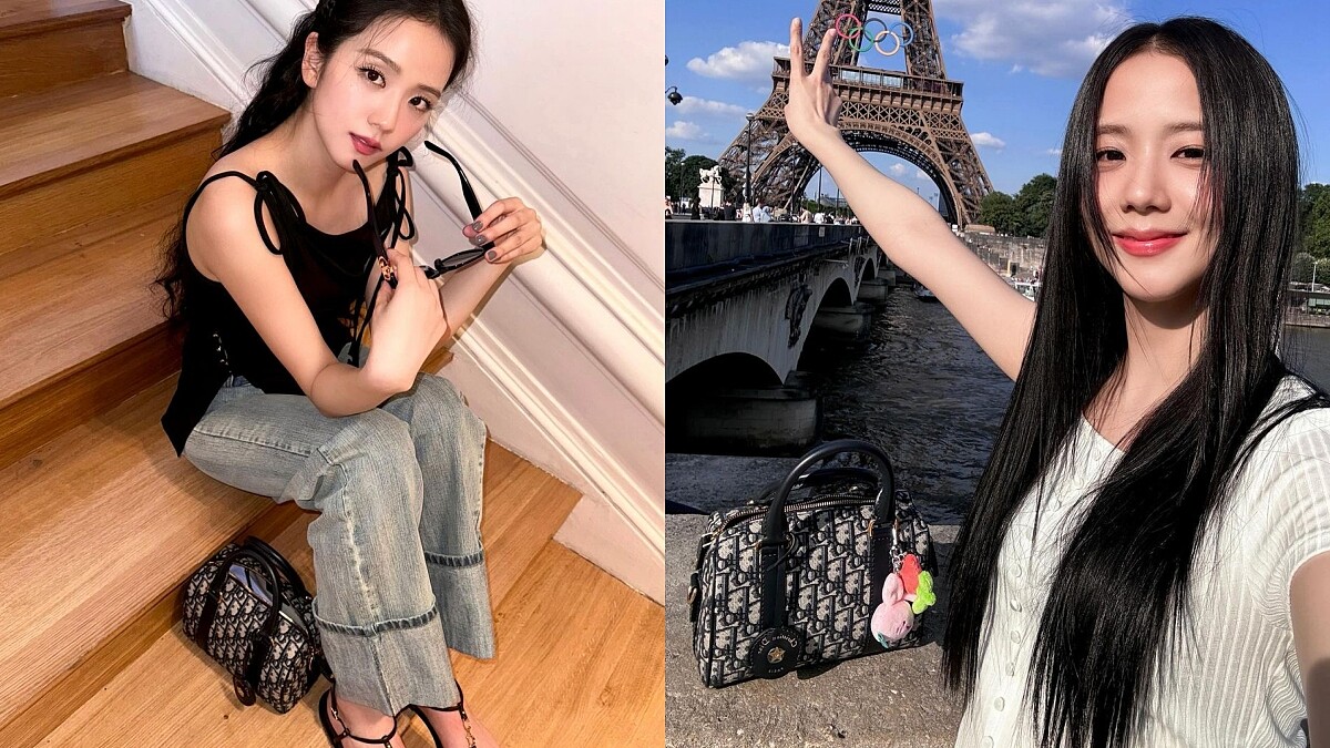 【包你入坑5原因】Jisoo拎上Dior老花波士頓包遊巴黎，3種背法還有放大籐格紋款式