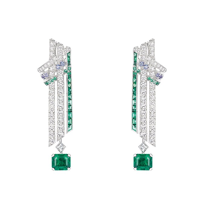 Partition 18K白金耳環