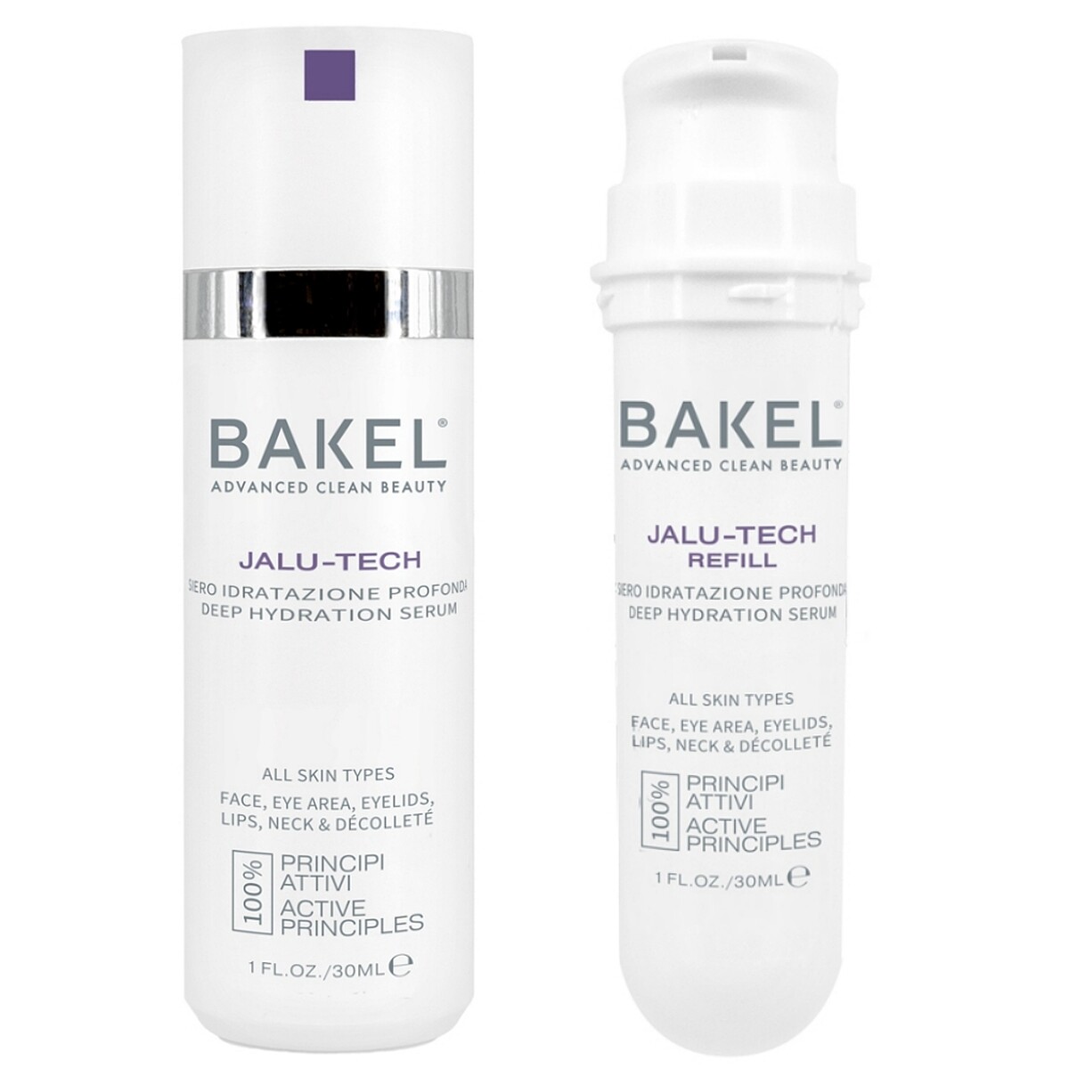 BAKEL玻尿酸彈潤保濕精華30ml，NT5,800、補充瓶30ml，NT4,800