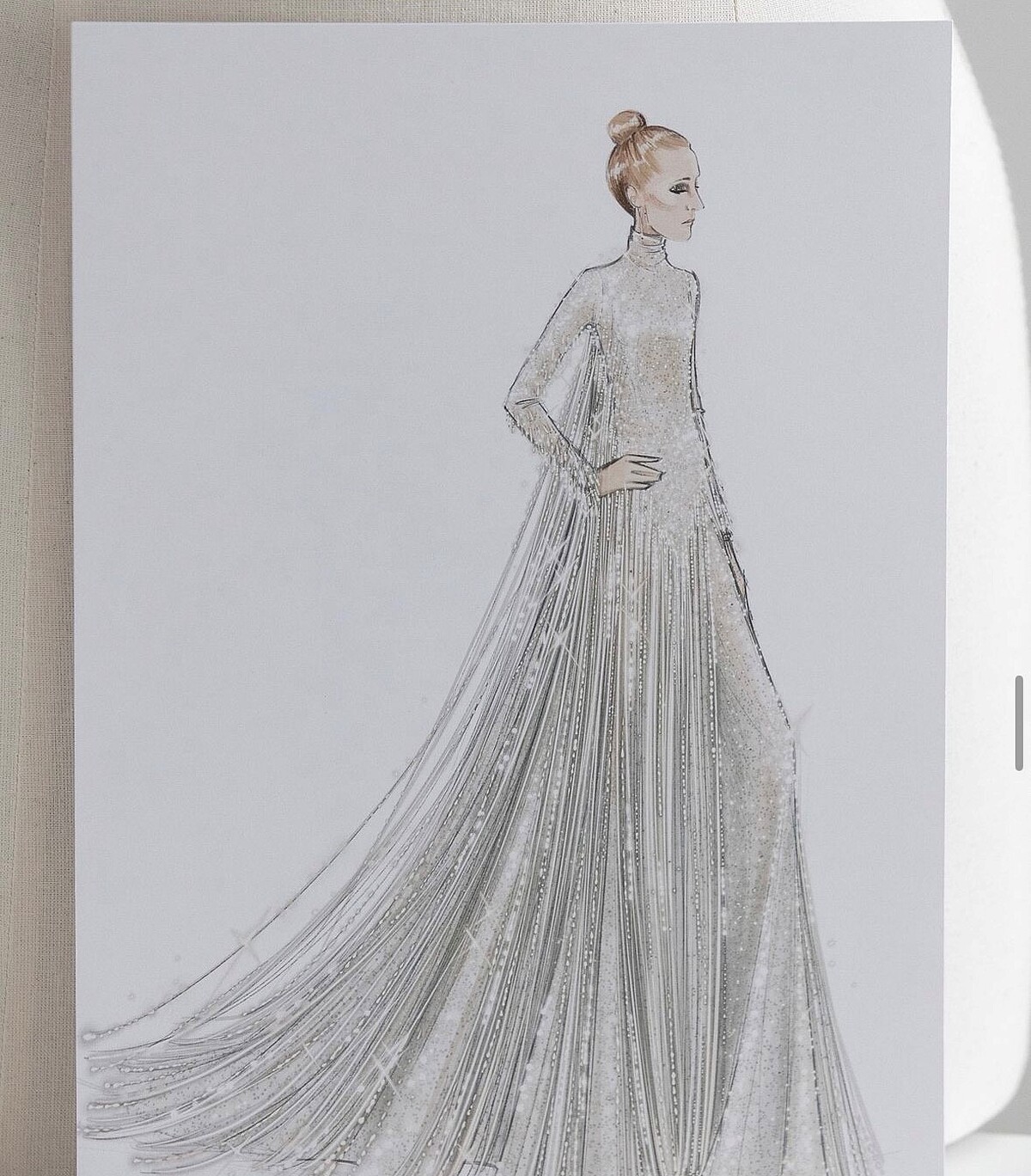 Dior為席琳狄翁Céline Dion打造的高級訂製服細節