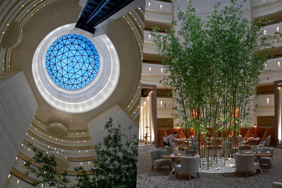 帷幕設計的圓柱狀玻璃塔超級吸睛。