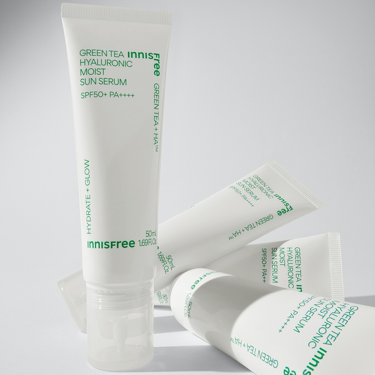 innisfree綠茶玻尿酸保濕防曬精華SPF50+/PA++++ 50ml，NT780