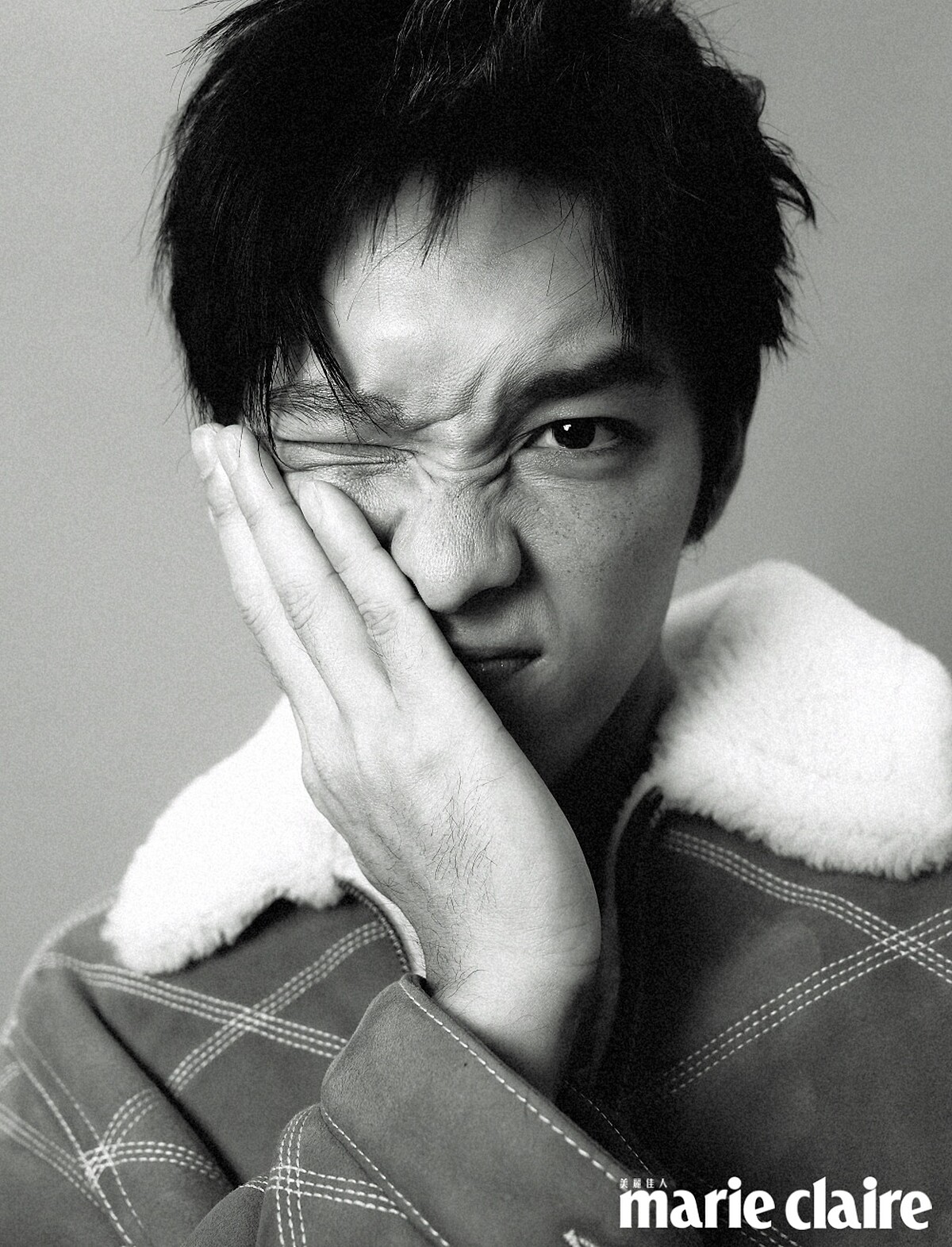 刺繡羊毛皮工裝外套，Louis Vuitton。