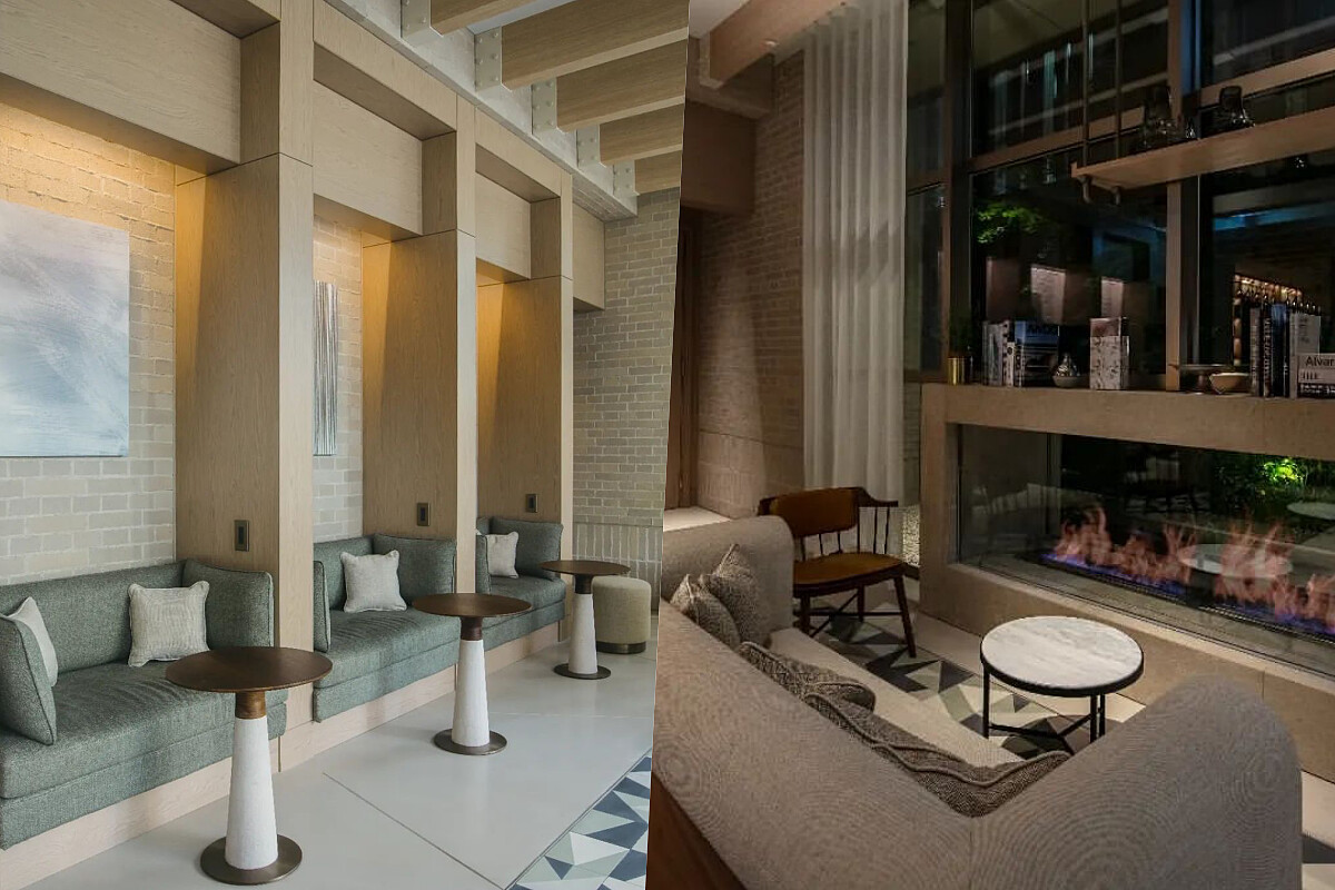 另設有卡式座位區與雙面壁爐區。