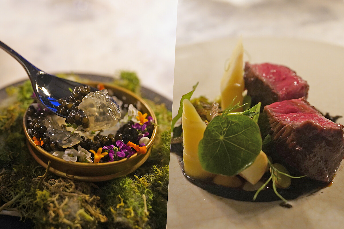 晚上提供主廚設計的法式料理。